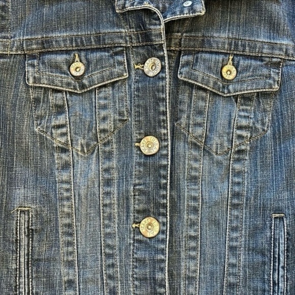 Tribal Denim Jeans Jacket Women’s Long Sleeve Stretch - Picture 9 of 15